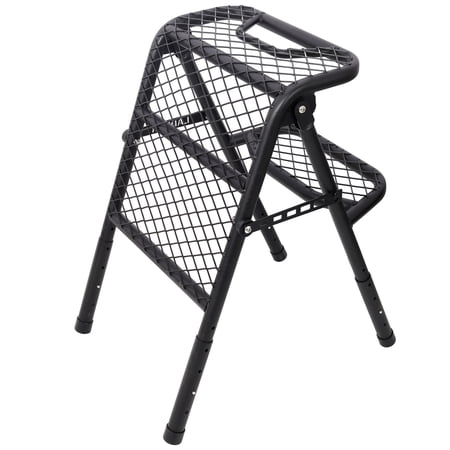 Foldable SUV Tire Step Ladder for Car Roof Rack Access, 330lb Capacity Steel Step Stool, Black