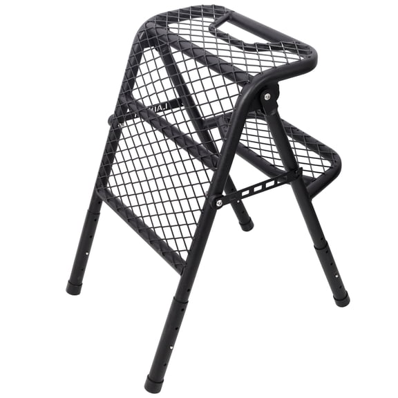 Foldable SUV Tire Step Ladder for Car Roof Rack Access, 330lb Capacity Steel Step Stool, Black