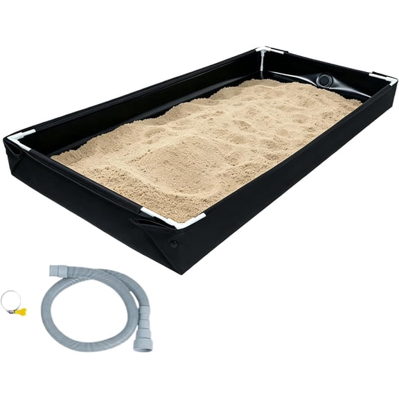 Foldable Sandbox - Portable Water Play, Detachable Drain Pipe with Easy Folding Structure