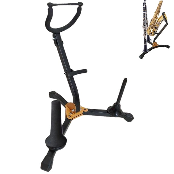 7829 Foldable Saxophone Stand Altos Tenors Sax Stand Adjustable Metal Triangular Base Saxophone Holder Musical Instrument Stand