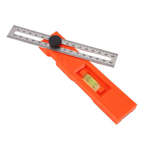 Foldable Scribing Ruler with Clamp & Bubble Level, Adjustable Marking Protractor for Woodworking, 6.3 Inch ABS Use Dual Scales
