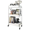 Foldable Serving Trolley,3 Tier Metal Storage Trolley,Multipurpose