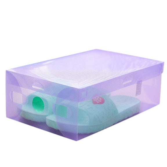 Foldable Shoe Box Organizer For Footwear Storage, Stackable Transparent Tidy Box With Double Storage Space Via Multiple Superimposition, Compact Foldable Shoe