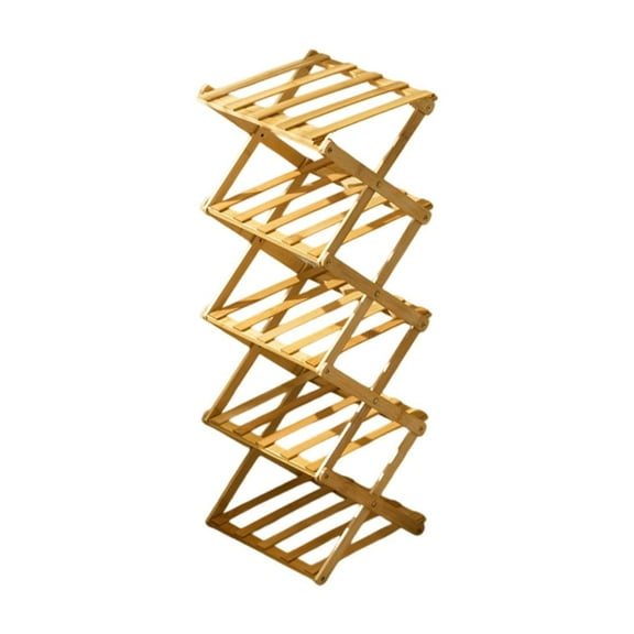 Foldable Shoe Rack 5-Tier Shoe Organizer Shelf No Assembly Space Saving Storage Cabinet for Entryway Closet Bedroom Bathroom Home Organization