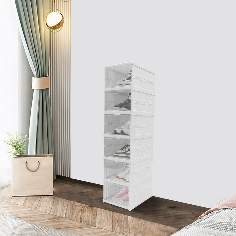 Foldable Shoe Rack Easy Assembly Shoe Cabinet 6/3 Tier Clear