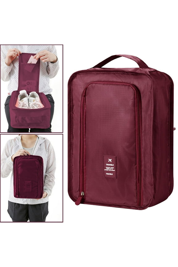 Foldable Shoe Storage Bag, Portable Travel Organizer for Footwear, Water-Resistant Polyester Carry Case, Suitcase Packing Essential