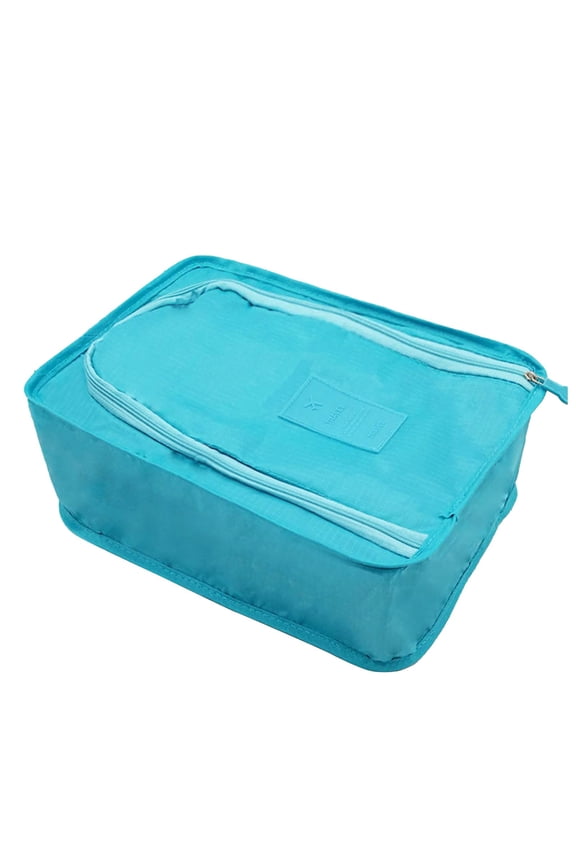 Foldable Shoe Storage Bag for Travel - Waterproof Organizer with Hand Carry Handle, Size 11.81x8.26x4.52 Inches, Lightweight and Compact for Luggage, Multi-Functional for Shoes and Clothing