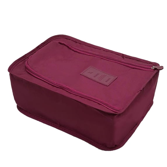 Foldable Shoe Storage Bag for Travel - Waterproof Organizer with Hand Carry Handle, Size 11.81x8.26x4.52 Inches, Lightweight and Compact for Luggage, Multi-Functional for Shoes and Clothing