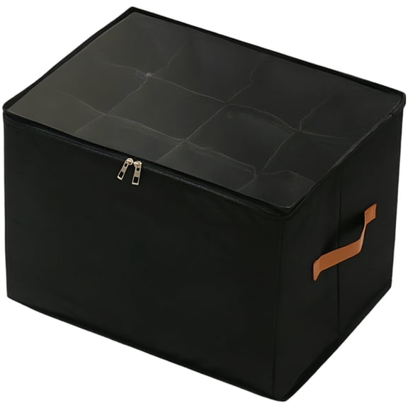 Foldable Shoe Storage Organizer Box – Space‑Saving Collapsible Shoe Storage, 16.9" x 12.6" x 11.8" Clear Cover Shoe Box with Dividers for 12 Pairs, Under‑Bed Bin for Closet & Bedroom, Black
