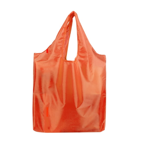 Foldable Shopping Bag, Reusable Grocery Tote Bags, Heavy Duty Portable Nylon Bag for Groceries Travel, Machine Washable, Large Capacity, Orange