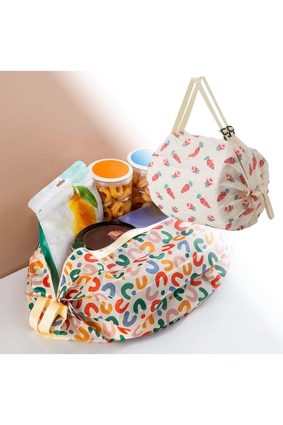 Foldable Shopping Bag Travel Shoulder Portable Thickened Oversized Storage Bag