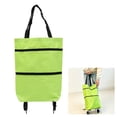 thumbnail image 1 of Foldable Shopping Bag with Wheels, Heavy Duty Oxford Cloth Grocery Cart, Portable Rolling Trolley for Supermarket, Lightweight Collapsible Pull Bag for Seniors, Green, 1 of 4