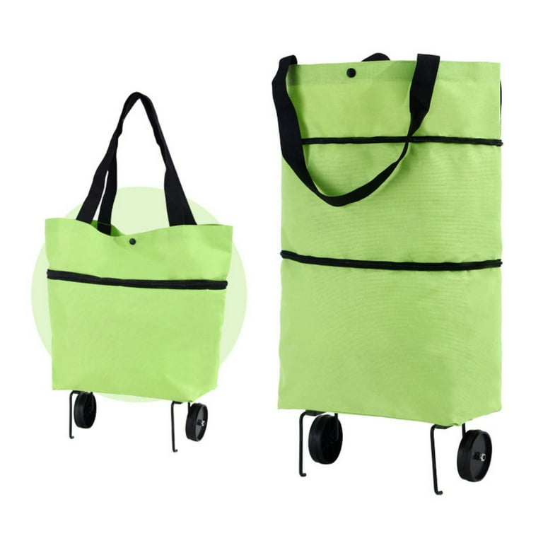 Foldable Shopping Cart Folding Shopping Bag With Wheels Portable Eco Friendly Folding On Wheels Expandable Trolley Bags For Groceries Waterproof Utility Tote Collapsible Handbag Walmart