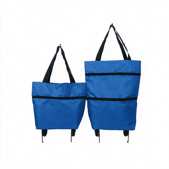 Foldable Shopping Cart Grocery Cart With Wheels • 30L Telescopic Storage Bag • 600D Fabric Travel Shopping Cart for Supermarket, Camping, Hiking, Beach, Picnic, Laundry
