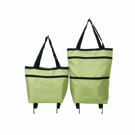 Foldable Shopping Cart Grocery Cart with Wheels • Heavy Duty Shopping Bag • Telescopic Storage Cart for Traveling & Supermarket • Reusable Tote Shoulder Bag • Hides Wheels • 30L Large Capacity