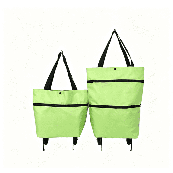 Large Capacity Foldable Grocery Cart with Wheels, 30L Telescopic Shopping Oxford Cloth Storage Bag, Portable Travel Cart