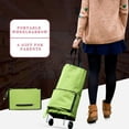 thumbnail image 1 of Foldable Shopping Cart with Hideaway Wheels Large Capacity Tug Cart for Groceries and Errands, Collapsible Design for Easy Storage and Transport FAJHHA | Green, 1 of 8