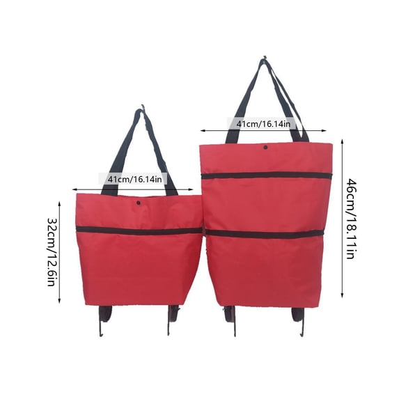 Foldable Shopping Cart, Lightweight Grocery Cart with Wheels, Telescopic Handle and Smooth Rollers, Easy Storage for Travel and Daily Use, Seniors and Commuters
