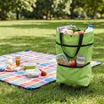 thumbnail image 1 of Foldable Shopping Tote Bag with Wheels, Expandable Rolling Grocery Cart with Metal Support Frame, Portable Reusable Market Bag for Supermarket Picnic Travel (Green), 1 of 7