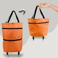 thumbnail image 1 of Foldable Shopping Trolley Bag Portable Multifunctional Rolling Grocery Cart, Reusable Tote Bag with Wheels, Large Capacity & Water-Resistant Bag Easy Storage Daily Use Bag Orange 1Pcs, 1 of 4