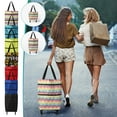 thumbnail image 1 of Foldable Shopping Trolley Bag, Soft Fabric Reusable Wheeled Shopping Bag with Smooth Rolling Wheels, Adjustable Capacity Zipper Design, Floral Tote for Shopping, Travel, Camping & Outdoor Activities, 1 of 5