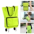 thumbnail image 1 of Foldable Shopping Trolley Bag with Wheels Collapsible Shopping Cart Reusable Foldable Grocery Bags Travel Bag Green, 1 of 9