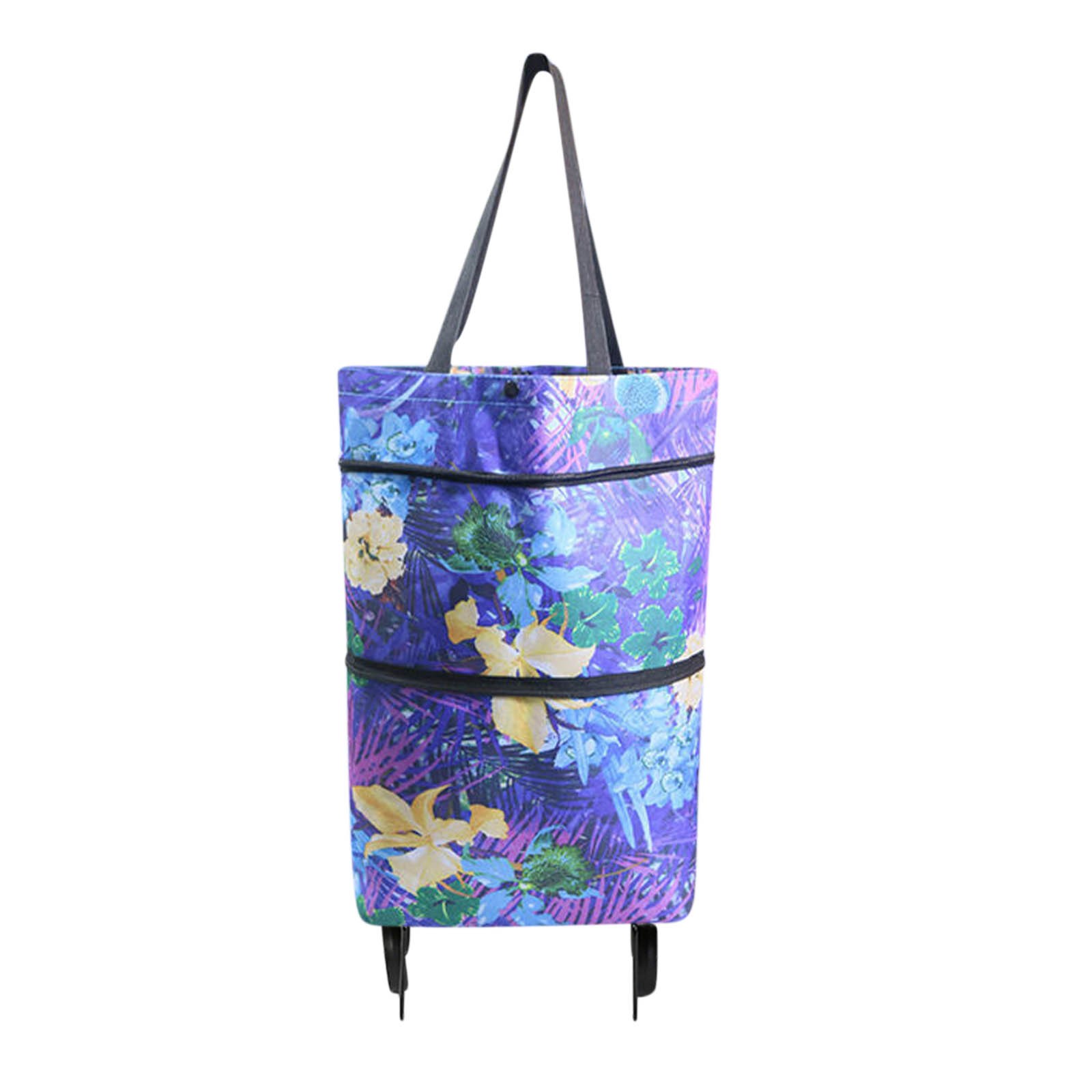 Foldable Shopping Trolley Soft Oxford Fabric Shopping Trolley with