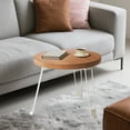 thumbnail image 1 of Foldable Side Table Small Round Mobile, Lightweight Sofa End Table with Carrying Handle, Household Outdoor Dining Table for Balcony Patio Space, 1 of 6