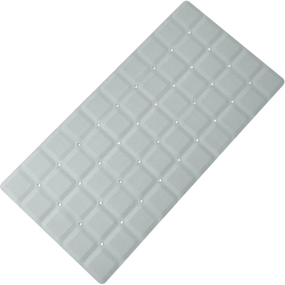 Foldable Silicone Bathtub Mat: Jumbo Size Heavy Duty Safety Bath Mat for Tub Without Suction Cups Non Slip Bath & Shower Mat for Textured, Reglazed, Refinished Tub (Grey, 35.8 x 17.7)