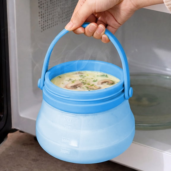 Foldable Silicone Groceries Storage Container, Space Saving Produce Protector for Fridge, Portable Ice Pail for Camping, Bpa Free Fruit and Vegetable Guardian