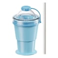 thumbnail image 1 of Foldable Silicone Ice Maker Cup With Lid, Leakproof Travel Tumbler For Camping Summer Cold Drinks, Portable Freezer Mold (Blue ,15.3*9CM), 1 of 9