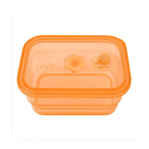 Foldable Silicone Lunch Container,Sandwich Container Bento Box with Plastic Lid,High Transparency Food Dispensing Box,Microwave Safe, Camping Bowl For Meal Prep, Travel and Hiking
