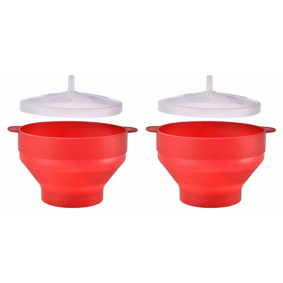 Foldable Silicone Popcorn Bowl with Cover Reusable Oven-Safe Ideal for Home Entertainment Silicone Popcorn Popper