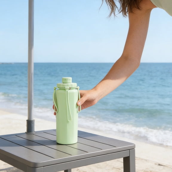 Foldable Silicone Sports Water Bottle, Portable Outdoor Hydration Cup With Spill-Proof Lid, Hangable Travel Flask For Hiking And Cycling
