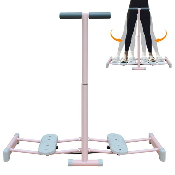 Foldable Simulated Ski Exercise Machine, 4-Level Adjustable Height Ski Trainer with Anti-Slip Pedal & Dual Handrails, 550 Lbs Weight Capacity Core & Pelvic Floor Muscle Trainer for Home Full Body Wor
