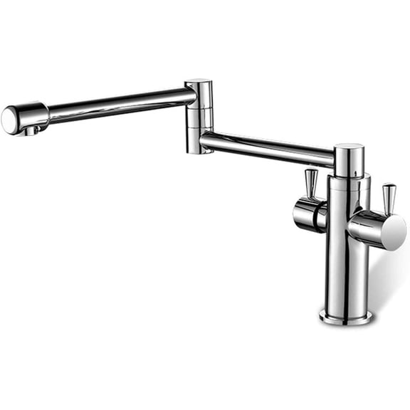 Foldable Sink Mixer Tap, Brass Basin Faucet with 2 Handle Aerator Ceramic Valves Hot and Cold Adjustable, Traditional Bathroom Tap for Washroom Kitchen Hotel,A