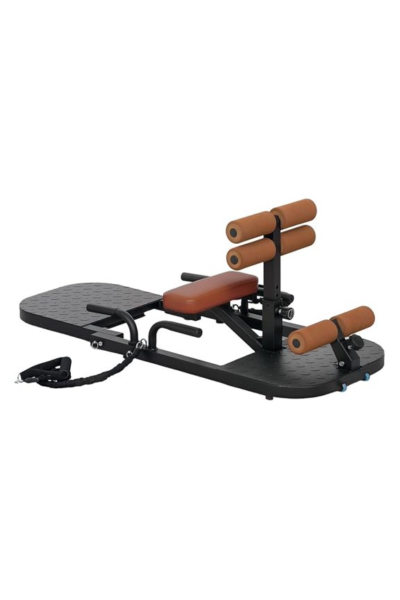 Foldable Sissy Squat Machine, Hip Thrust Machine with Push Up Stand and Wheels, Multipurpose Glute Workout Equipment for Home Gym