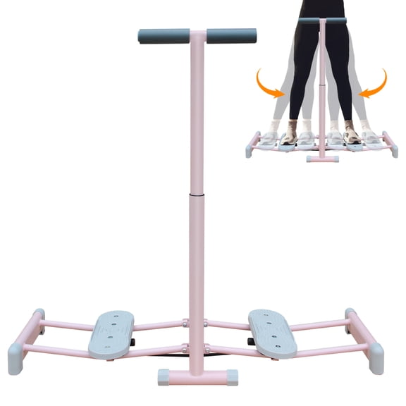Foldable Ski Trainer with 4-Level Height Adjust, 550 LBS Capacity, Pink, for Home Pelvic Floor & Leg Training