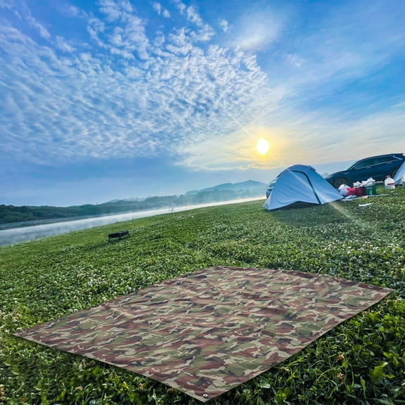 Foldable Sleeping Mat1PC,Outdoor Camping Pad59.06x78.74in,Water-Resistant Aluminum Film Insulated Ground Cover for Picnics & Beach Use(Green)