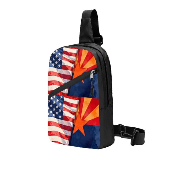 Foldable Sling Backpack Packable Daypack Arizona America Flag Collapsible Crossbody Shoulder Bag