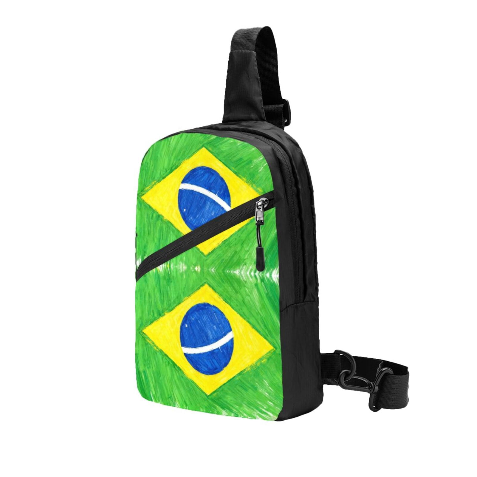 Foldable Sling Backpack Packable Daypack Art Brazilian Flag Collapsible ...