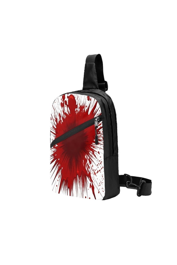 Foldable Sling Backpack Packable Daypack Bloody Splatter Pattern Collapsible Crossbody Shoulder Bag