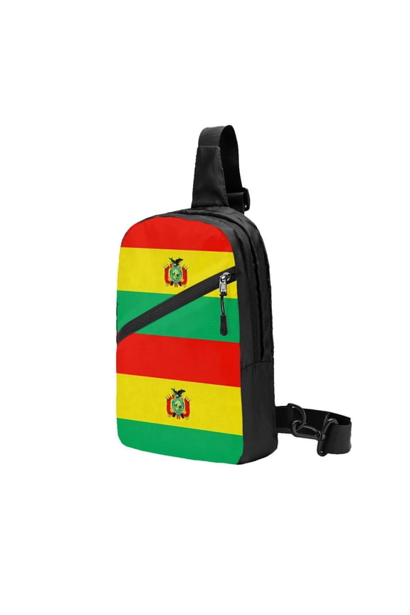 Foldable Sling Backpack Packable Daypack Bolivian Flag Collapsible Crossbody Shoulder Bag
