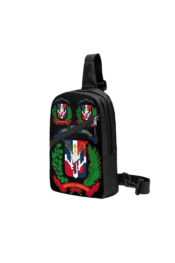 Foldable Sling Backpack Packable Daypack Coat Of Arms Of The Dominican Republic Collapsible Crossbody Shoulder Bag
