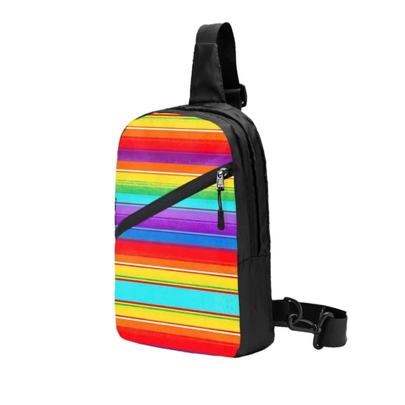 Foldable Sling Backpack Packable Daypack Colorful Serape Collapsible Crossbody Shoulder Bag