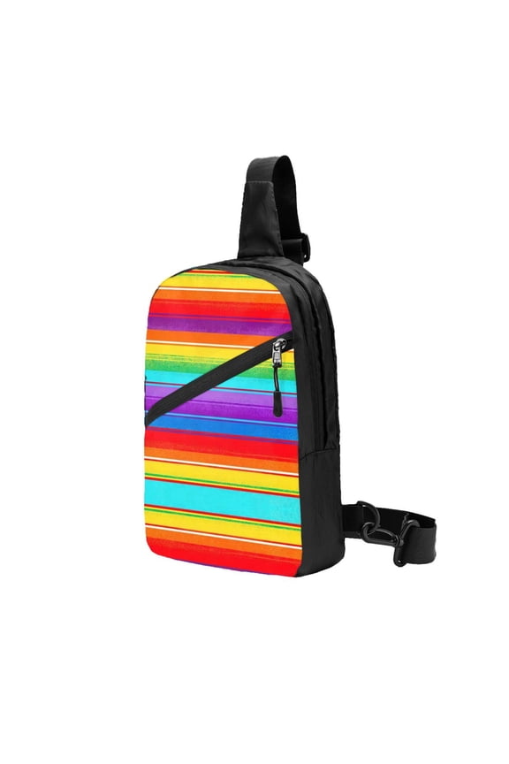 Foldable Sling Backpack Packable Daypack Colorful Serape Collapsible Crossbody Shoulder Bag