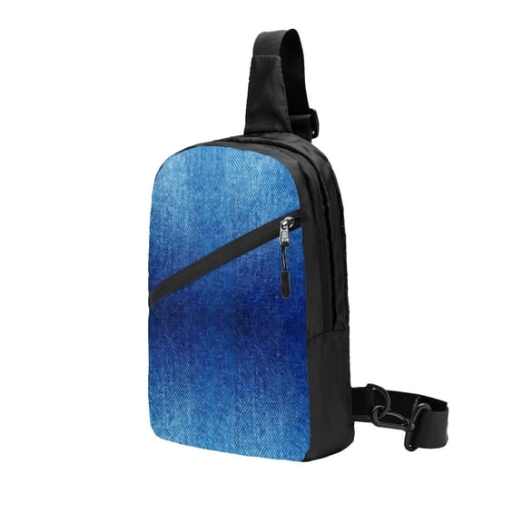 Foldable Sling Backpack Packable Daypack Denim Blue Collapsible Crossbody Shoulder Bag