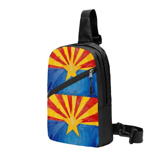 Foldable Sling Backpack Packable Daypack Flag Of Arizona Collapsible Crossbody Shoulder Bag
