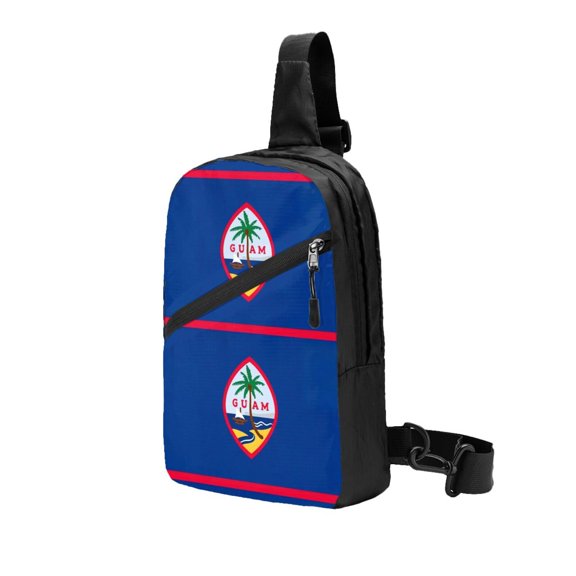 Foldable Sling Backpack Packable Daypack Flag Of Guam Collapsible Crossbody Shoulder Bag