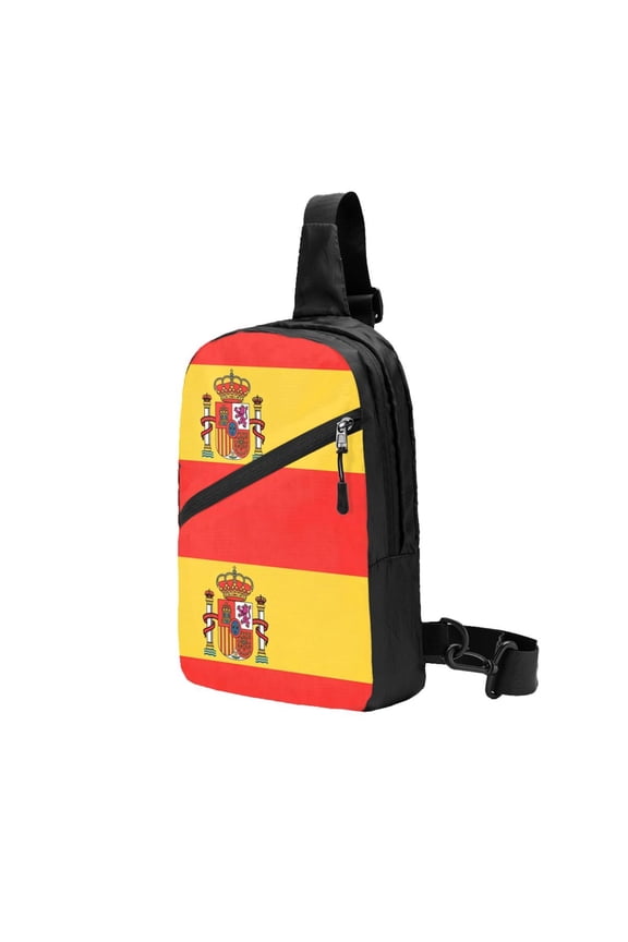 Foldable Sling Backpack Packable Daypack Flag Of Spain Collapsible Crossbody Shoulder Bag